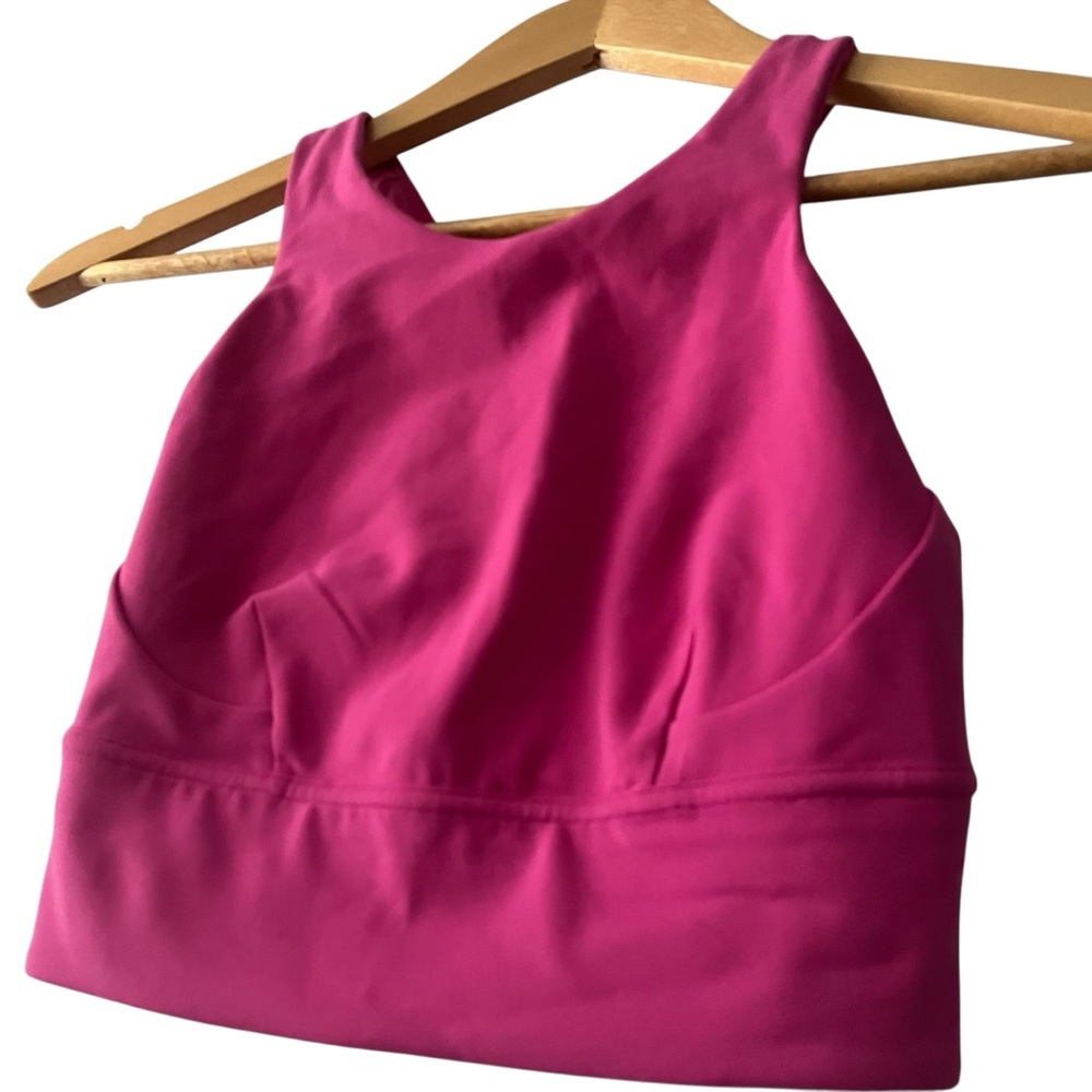 Lululemon Wunder Train Longline Bra Medium Support Size 4 Pink Sporty Athletic - Picture 2 of 5